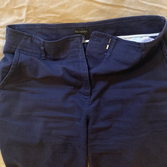 Talbots Navy Twill Wide-leg Pant Sz 6 - Picture 3 of 7